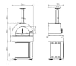 Stainless Collection - Moduuli puilla lämpiävä pizzauuni - Naples