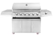 Free-standing gas grill with 6 burners and a side burner 