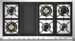 Ascot - Combi-steam - Gasspis 120 cm (2 ugnar) (Inox/Brass) + BBQ