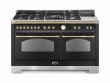 Cooker package Black/Brass - Dolce Vita 150 cm (cooker + extractor hood + splashback) Gas hob