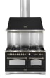 Cooker package Black/Brass - Dolce Vita 150 cm (cooker + extractor hood + splashback) Gas hob