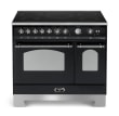 Range cooker - Dolce Vita 90 cm (2 ovens) (Black/Chrome) Induction - For installation into a kitchen island 
