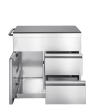 Pure - Module avec placard et tiroirs - Inox