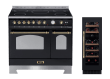 Spis- och vinkylspaket - Lofra 90 cm induktion + mQuvée WineCave 780 30D inbyggbar vinkyl - (Black/Brassed)