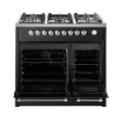 Cuore - Gas Range Cooker 90 cm (2 ovens) (Black/Brushed steel)