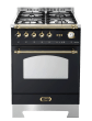 Gasherd mit Gasbackofen - Dolce Vita 60 cm (Schwarz/Messing)