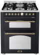Dolce Vita - Dual Fuel Range Cooker 70 cm (2 ovens) (Black/Brassed)