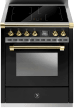 Steel - Ascot - Combi-Steam - Induksjonskomfyr 70 cm (1 ovn) (Nero/Brass)