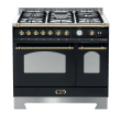 Piano de cuisson - Dolce Vita 90 cm (2 fours) (Noir/Laiton) Gaz