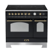 Piano de cuisson - Dolce Vita 90 cm (2 fours) (Noir/Laiton) Induction - Pour l'installation dans l'îlot de cuisine