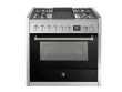 Genesi - Combi-steam - Gasskomfyr 90 cm (1 ovn) (Nero) + BBQ