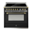 Ascot - Combi-steam - Induksjonskomfyr 90 cm (1 ovn) (Nero/Brass) 