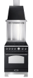 Ensemble piano de cuisson Noir/Chrome - Dolcevita 60 cm (piano de cuisson à induction + hotte + crédence) 