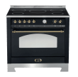Ensemble piano de cuisson Noir/Laiton - Dolcevita 90 cm (piano de cuisson à induction + hotte + crédence) 1 four