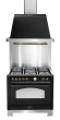 Cooker package Black/Bronze - Dolce Vita 90 cm (cooker + extraction hood + splashback) (gas) 1 oven