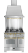 Cooker package Chrome/Brass - Dolce Vita 90 cm (cooker + extraction hood + splashback)