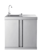 Stainless Collection - Modul med diskbänk och förvaringsskåp