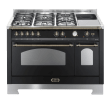 Dolce Vita - Cooker with mixed hob 120 cm (2 ovens) (Black/Brassed) Gas/Induction