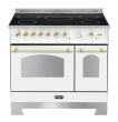 Dolce Vita - Induction Range Cooker 90 cm (2 ovens) (Pearl white/Brassed) 