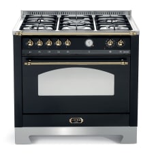 Range cooker - Dolce Vita 90 cm (1 oven) (Black/Brassed) Gas