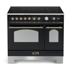 Range cooker - Dolce Vita 90 cm (2 ovens) (Black/Brassed) Induction - For installation into a kitchen island 
