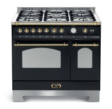 Range cooker - Dolce Vita 90 cm (2 ovens) (Black/Brassed) Gas