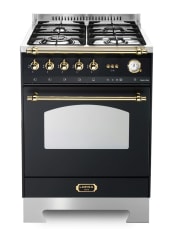 Range cooker - Dolce Vita 60 cm (1 gas oven) (Black/Brassed) Gas