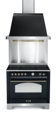 Cooker package Black/Brassed - Dolce Vita 90 cm (cooker + extraction hood + splashback) (induction) 1 oven