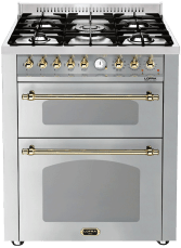 Dolce Vita - Dual Fuel Range Cooker  70 cm (2 ovens) (Stainless/Brassed)