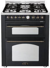 Dolce Vita - Dual Fuel Range Cooker 70 cm (2 ovens) (Black/Bronze) 