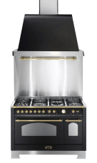 Cooker package Black/Brass - Dolce Vita 120 cm (cooker + extraction hood + splashback)