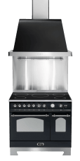 Cooker package Black/Chrome - Dolce Vita 90 cm induction (cooker + extraction hood + splashback)