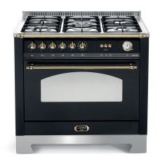 Range cooker - Dolce vita 90 cm (1 gas oven) (Black/Brassed) Gas