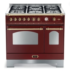 Range cooker - Dolce Vita 90 cm (2 ovens) (Burgundy/Brassed) Gas