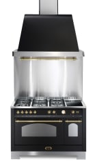 Cooker package Black/Brassed - Dolce Vita 120cm gas/ceramic (cooker + ventilator + splash guards)