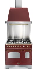 Cooker package Bordeaux/Brass - Dolce Vita 90 cm (cooker + extraction hood + splashback)