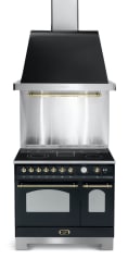 Cooker package Black/Brassed - Dolce Vita 90 cm (cooker + extraction hood + splashback) (ceramic) 2 ovens