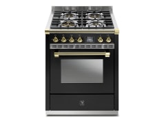 Spis - Ascot - Combi-steam 70 cm (1 ugn) (Nero/Brass) Gas