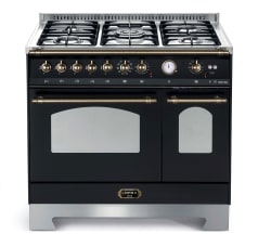 Range cooker - Dolce Vita 90 cm (2 ovens) (Black/Bronze) Gas