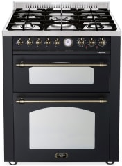 Range cooker - Dolce Vita 70 cm (2 ovens) (Black/Bronze) Gas