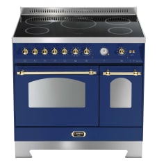 Range cooker - Dolce Vita 90 cm (2 ovens) (Blue/Brassed) Induction