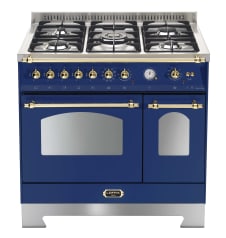 Piano de cuisson - Dolce Vita 90 cm (2 fours) (Bleu/Laiton) Gaz