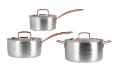 Batterie de casseroles 3 pièces - Inox 