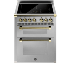 Ascot - Combi-Steam - Induktionsspis 70 cm (2 ugnar) (Rostfri/Mässing)