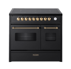 Cuore - Induction Range Cooker 90 cm (2 ovens) (Black/Brushed Brass) 