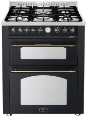 Dolce Vita - Gasskomfyr 70 cm (2 ovner) (Svart/Bronse)