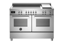 Professional - Induksjonskomfyr med stekeplate 120 cm (2 ovner) (Rustfri) 