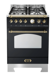 Dolce Vita - Gasherd 60 cm (1 Backofen) (Schwarz/Messing)
