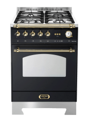 Piano de cuisson - Dolce Vita 60 cm (1 four à gaz) (Noir/Laiton) Gaz