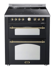 Dolce Vita - Induction Range Cooker 70 cm (2 ovens) (Black/Brassed) 